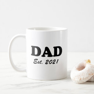 Mug Papa personnalisé date établie noir blanc moderne