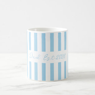 mug papa personnalisé, mug d'annonce bébé rayé ble
