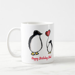 Mug Papa pingouin 50e ou toute carte d'âge anniversair