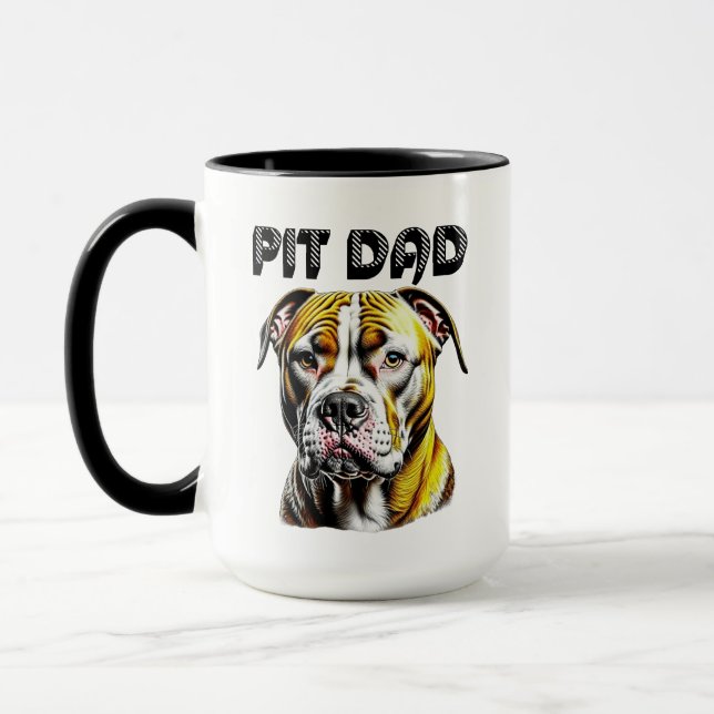 Mug Papa Pit Bull | Amoureux des chiens  (Gauche)