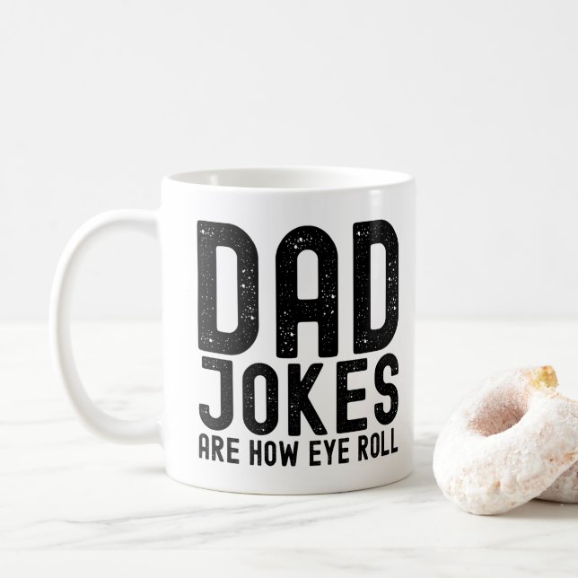 Mug Papa plaisante est comment les yeux roulent Cool P (Avec donut)
