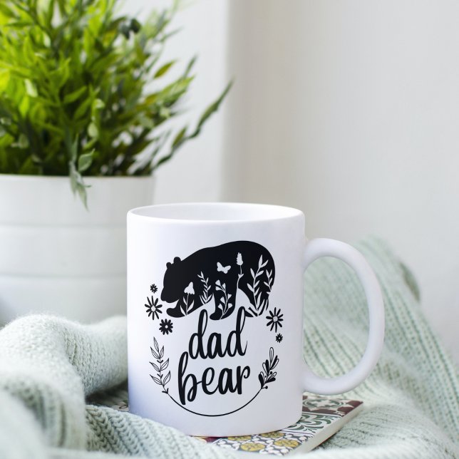 Mug Papa Porte Floral Noir Et Blanc (Créateur téléchargé)