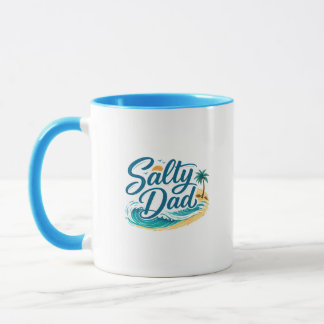 Mug Papa Salé Vintage Plage Vague Océanique