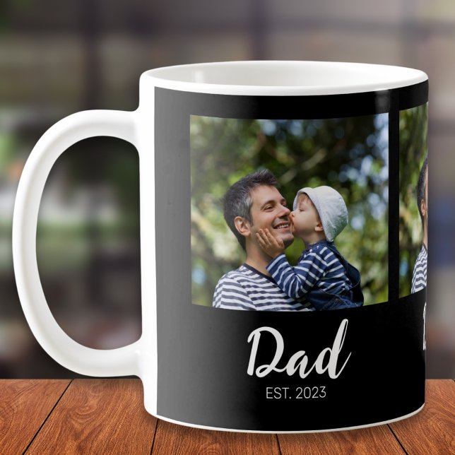 Mug Papa Script établi Noir 3 Photo (Créateur téléchargé)