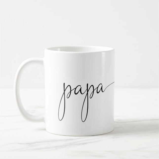 Mug Papa Script Heart | Papa Cadeau simple personnalis (Gauche)