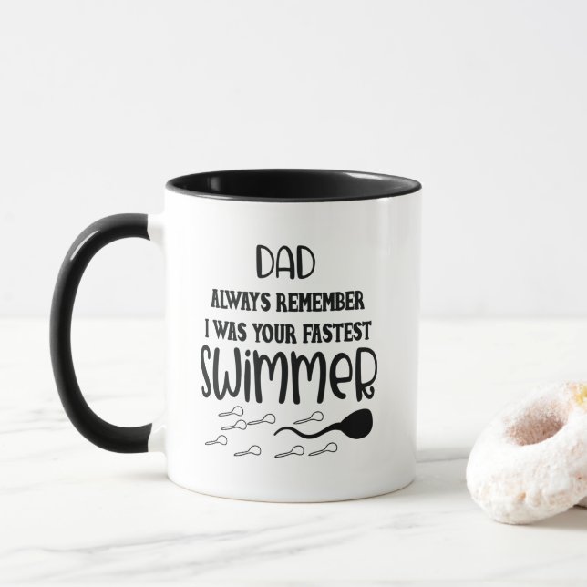 Mug Papa Se Souvient Toujours Que J'Étais Ton Nageur L (Avec donut)