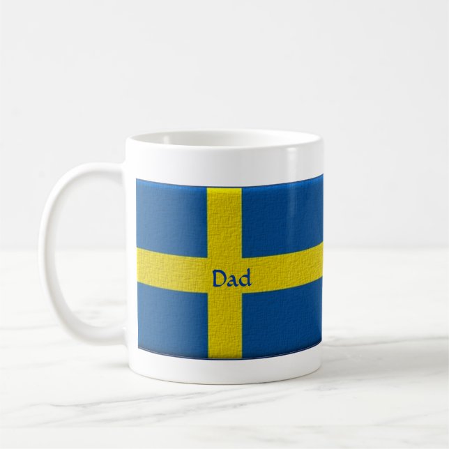 Mug Papa suédois de drapeau ou nom de coutume (Gauche)