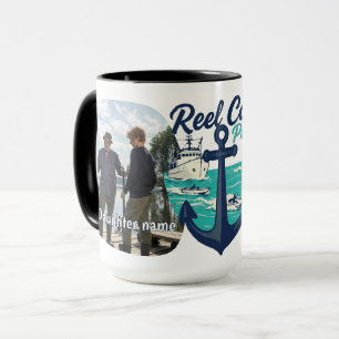 Mug Papa Super Pêcheur - Conception de bateau et de pê