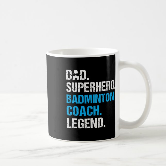 Mug Papa Superhero Badminton Entraîneur Funny Badminto (Droite)