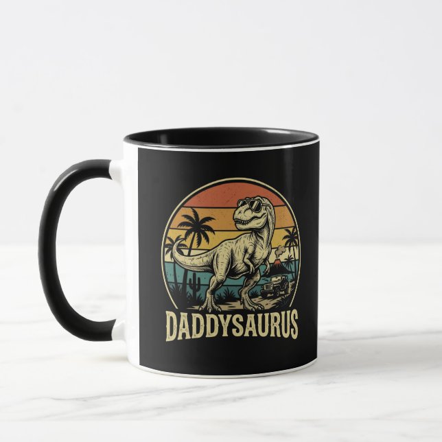 Mug Papa Trex Dinosaure Papasaurus Rétro Fête des Père (Gauche)