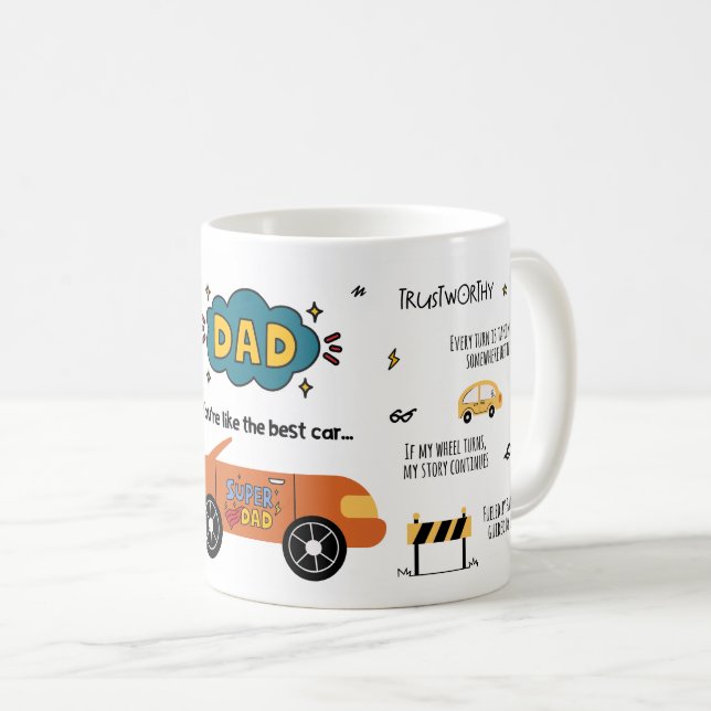 Mug Papa, tu es comme la meilleure voiture (Devant droit)