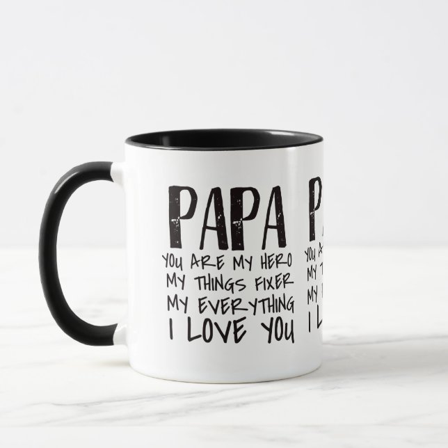 Mug Papa, tu es mon héros muet (Gauche)