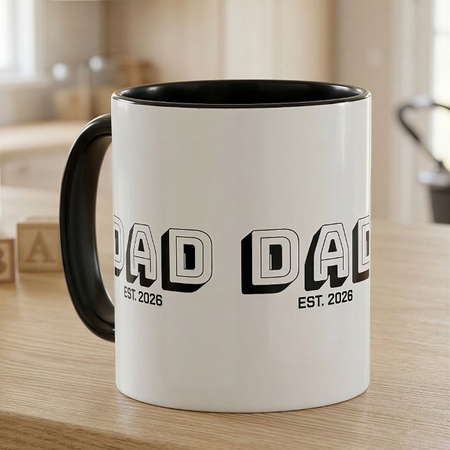 Mug Papa varsitaire établi en gras noir (Créateur téléchargé)