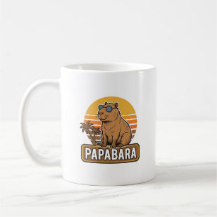 Mug PAPABARA Conception Vectorielle Papa Capybara Rétr