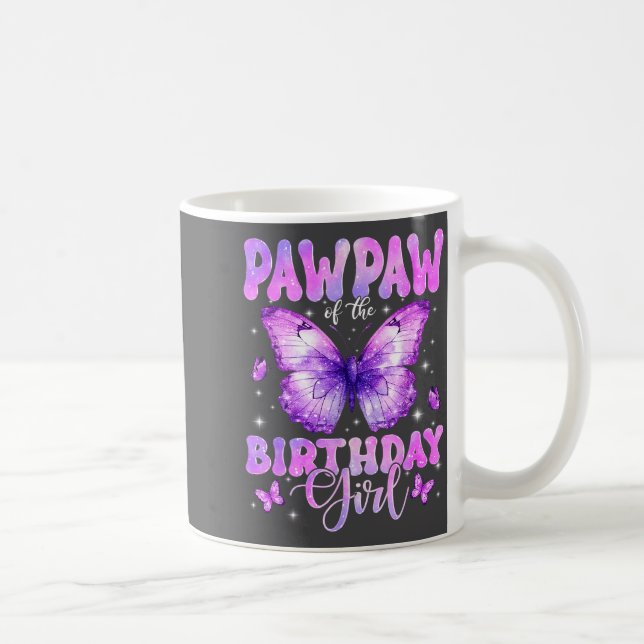 Mug Papapapou de la fille d'anniversaire Papillon Drôl (Droite)