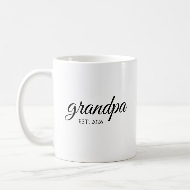Mug Papé minimaliste Date d'établissement (Gauche)