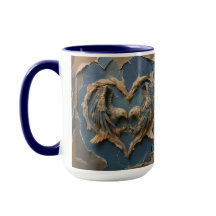 Mug Paper Cut Eagle Two Souls One Heart