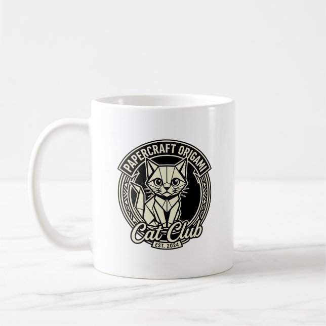 Mug Papercraft Origami Chat Drôle Chat Graphique - Pap (Gauche)