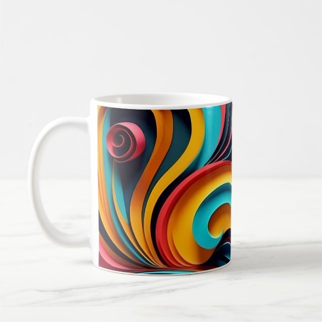 Mug Papercut Vagues colorées (Gauche)