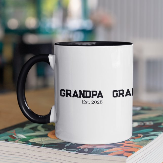 Mug Papi a créé un texte noir année d'établissement de (Créateur téléchargé)