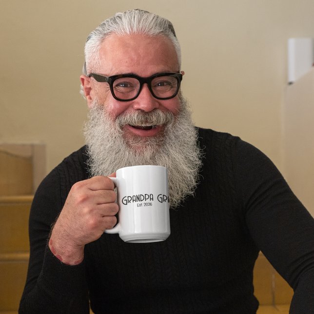 Mug Papi fondé année d'établissement texte grunge (Créateur téléchargé)