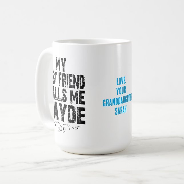 Mug Papi Juif Mon Meilleur Ami M'appelle Zayde Grand (Devant gauche)