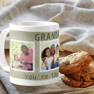 Mug Papi Tu es le meilleur - 3 bandes rayées kaki Phot