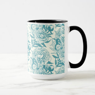 Mug Papier à peintres et papillons, lagon Bleu