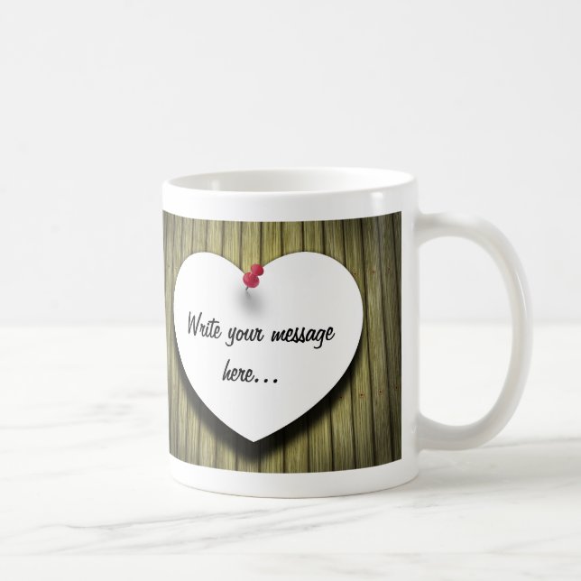 Mug Papier Coeur manuscrit Script rustique (Droite)