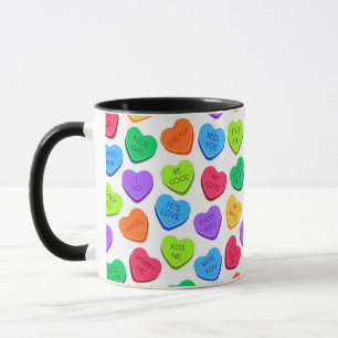 Mug Papier d'emballage à motif de cœurs de bonbons de