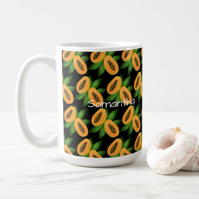 Mug Papier d'enveloppement de fruits de papaye (Avec donut)