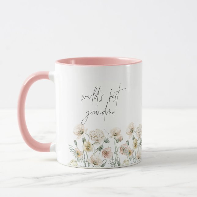 Mug PAPIER mignonne Pastel Fleur sauvage Monde de la m (Gauche)