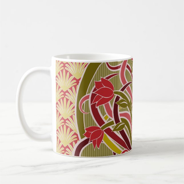 Mug Papier peint à fleurs Art Nouveau. (Gauche)