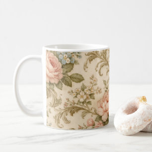 Mug Papier peint à motif floral vintage 