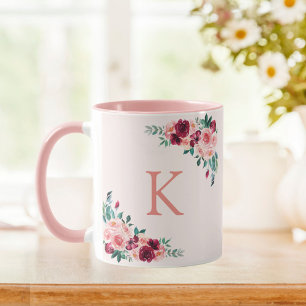 Mug Papier Peint Aquarelle Bohème Fleur de Rose Rose B