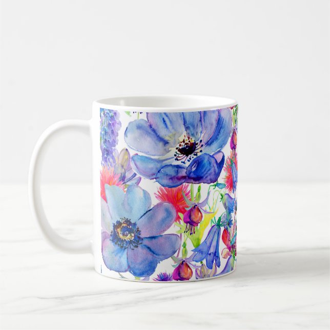 Mug Papier peint Aquarelle Fleurs Sauvages (Gauche)