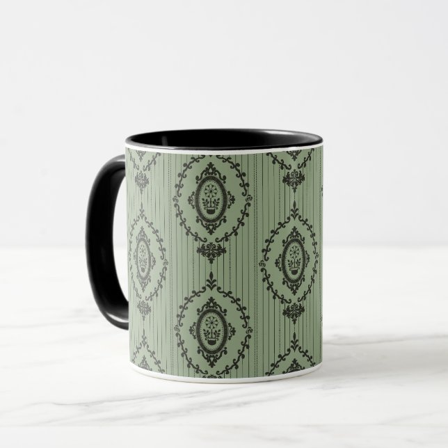 Mug Papier peint baroque en vert (Devant gauche)