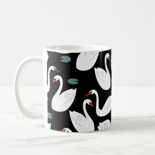 Mug Papier peint blanc Swans Lake (Gauche)