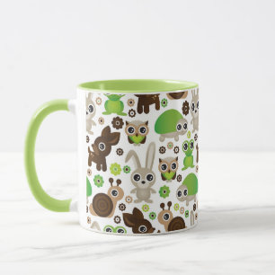 Mug papier peint d'animal de lapin de tortue de cerfs