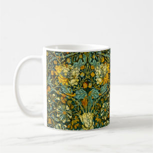 Mug Papier peint floral Chèvrefeuille Or de William Mo