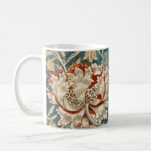 Mug Papier peint floral Morris Teal Blue Honeysuckle