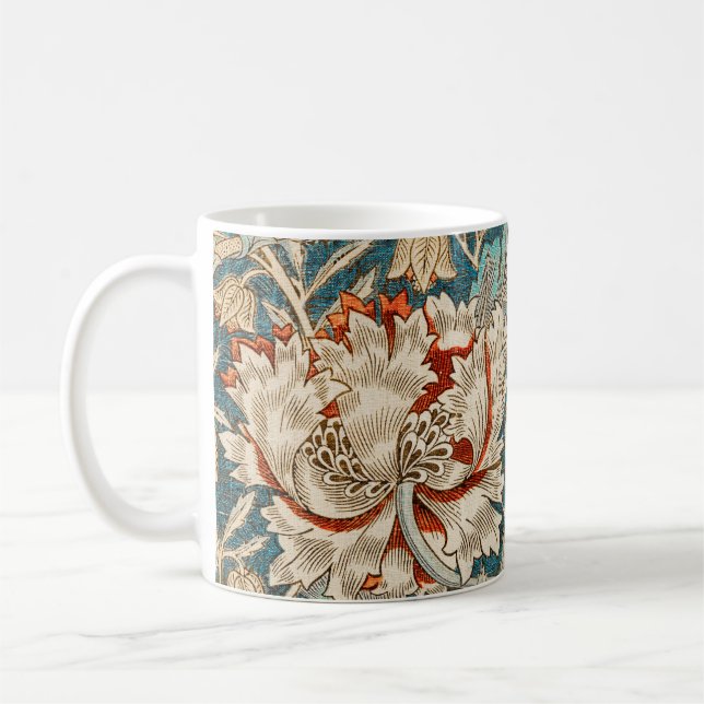 Mug Papier peint floral Morris Teal Blue Honeysuckle (Gauche)