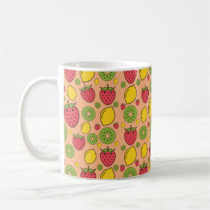 Mug Papier peint fraise, citron et kiwi