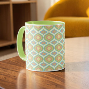 Mug Papier peint géométrique pastel Rétro 70