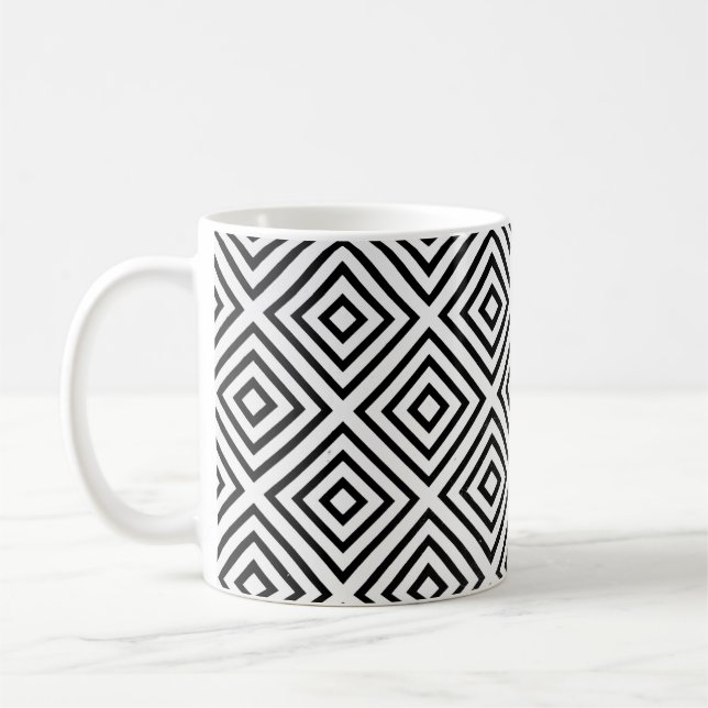 Mug Papier peint numérique à carreaux noir et blanc (Gauche)