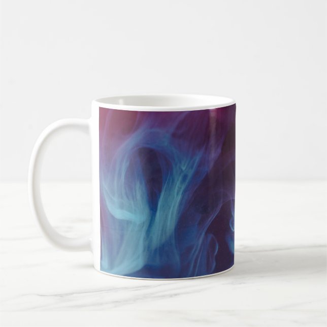 Mug Papier peint numérique à fumée bleue, rouge et noi (Gauche)