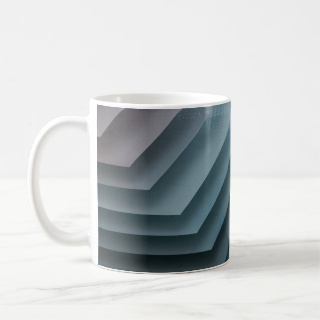 Mug Papier peint numérique turquoise et blanc (Gauche)