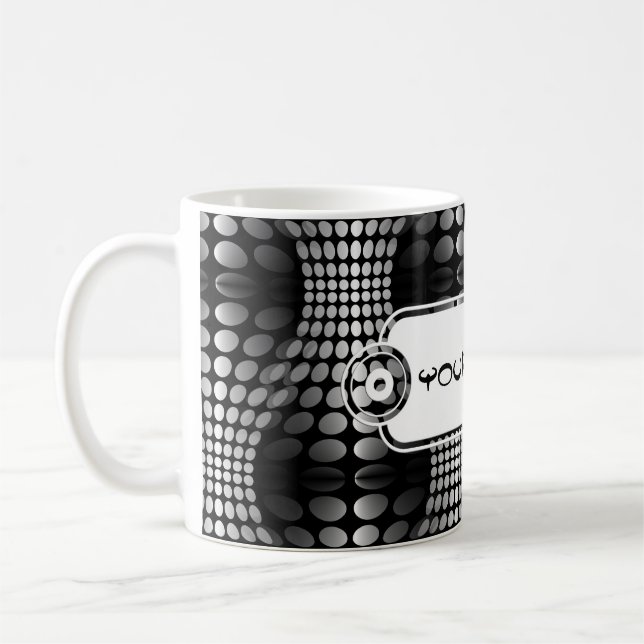 Mug Papier peint Vagues pointillé noir et blanc (Gauche)