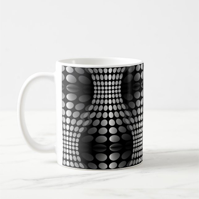 Mug Papier peint Vagues pointillé noir et blanc (Gauche)