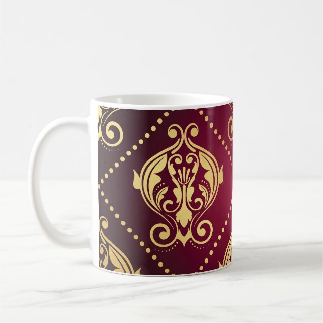 Mug Papier peint Vintage Maroon Gold Orament (Gauche)